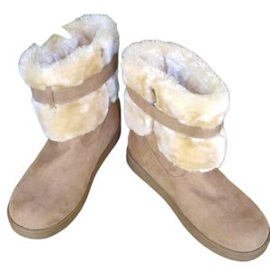 G by‎ Guess Faux Fur Lined and Fabric Adlea Short Boot Size 8M US